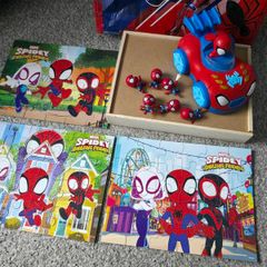 Spidey and His Amazing Friends Toy Bundle - Puzzles, Car & Figures