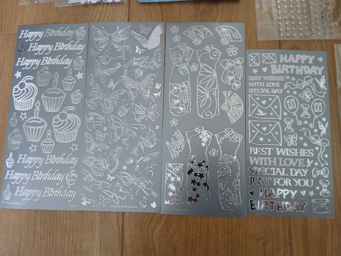Card making stickers and embellishments