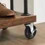 Coat Rack on Wheels with Clothes Rail Extendible Hallway Coat Rack with Shelf and Wheels Industrial Design Vintage Brown/Black Image 3