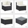 _Poly Rattan XL Lounge Set with Thick Cushions and Pillows Garden Lounge Garden Furniture Set, Black & Cream Image 5