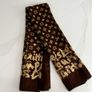 Monogram inspired sheer scarf brown and beige Image 6