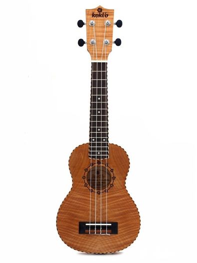 Risa Slimline flamed maple soprano ukulele new with padded case