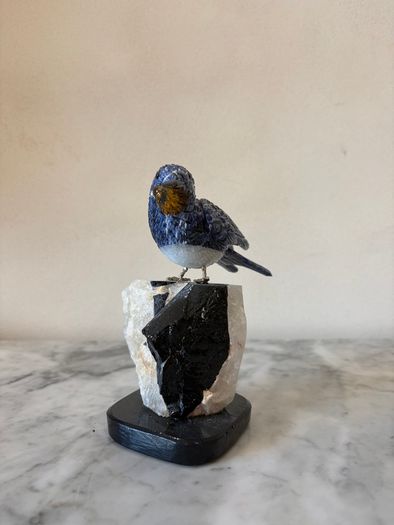 Hand-Carved Gemstone Swallow