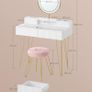 LED Dressing Table with Stool charging station and Mirror with 2 Drawers Image 5