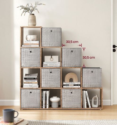 New Display 10 Cube Staircase Bookcase Storage Unit (Camel brown) FREE P&P