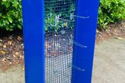 Large Blue Steel Shop Display Stand With 25 Hooks