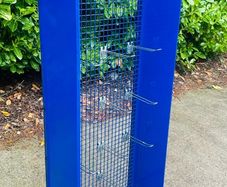 Large Blue Steel Shop Display Stand With 25 Hooks