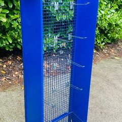 Large Blue Steel Shop Display Stand With 25 Hooks
