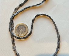 Sterling Silver 925 Woven/Braided Chain Link Necklace 19 inches long