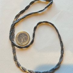 Sterling Silver 925 Woven/Braided Chain Link Necklace 19 inches long