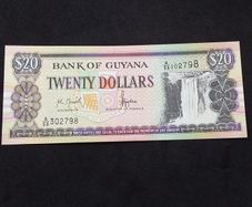 Bank of Guyana : Twenty Dollars Banknote - 1996