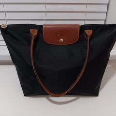 Black Longchamp Le Pliage Bag - Size L