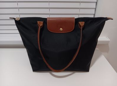 Black Longchamp Le Pliage Bag - Size L
