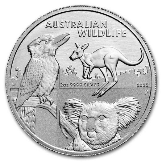 2022 Australia 2 Dollars 2 oz Silver Bullion Coin - Australian Wildlife BU (In Capsule)