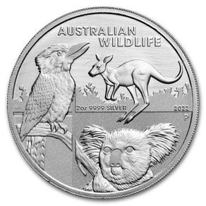 2022 Australia 2 Dollars 2 oz Silver Bullion Coin - Australian Wildlife BU (In Capsule)