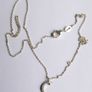 Vintage 925 Sterling Silver Moon and Star Pendant Necklace length 16" - 1,7g Image 8