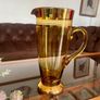 Vintage Hand Blown Amber Tall Glass Cocktail Jug or Vase 1960s Image 10