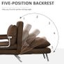 Convertible 1-Seater Armchair Sofa Bed with Removable Quilted Upholstery Grand Comfort Cushion Metal Armrests Suede Brown Image 6
