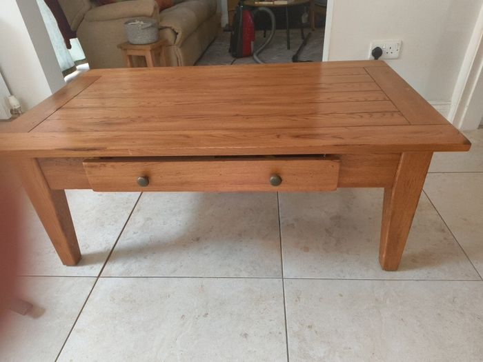 solid oak coffee table