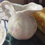 Vintage jug and bowl with delicate floral print, Japan. Image 3