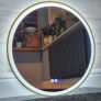 LED Bathroom Mirror Round 60cm Gold Music Fog Free Image 2