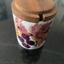 Pretty vintage Irish hand  painted ceramic lidded pot Image 2