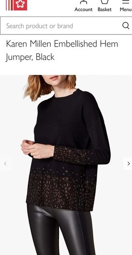 Karen Millen Embellished Hem Black Jumper UK 12