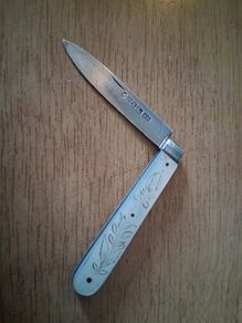 Victorian Sterling Silver m.o.p fruit knife
