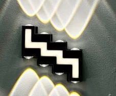 Black & White 8 head zig-zag design wall light 8+4w