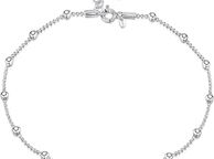 main image for ad 925 Sterling Silver Adjustable Anklet - Classic Chain Ankle Bracelets - 9" to 10" inch - Flexible Fit