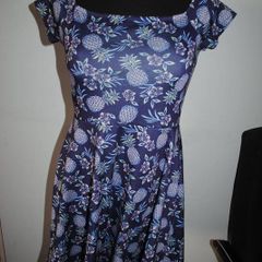 New Look navy skater pineapple dress size UK10 EU38 Postage included