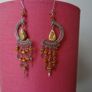 Long Peruvian Silver Gemstone Chakra Earrings New Image 2