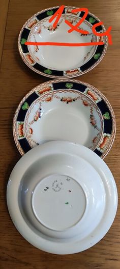 3 pcs Antique desert bowls