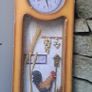 Vintage farm scene Clock chickens Image 6