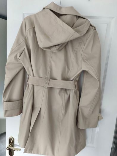 Hooded trench coat, stone/beige size 16/18