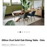 Oval All Oak Dining Table 200cm Brand New Image 5