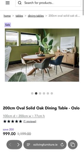 Oval All Oak Dining Table 200cm Brand New