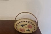 vintage brass and enamel trinket dish