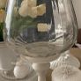 ShabbyChic Set of 2 Extra Large Candle Holders with Ribbed Glass Top Image 4