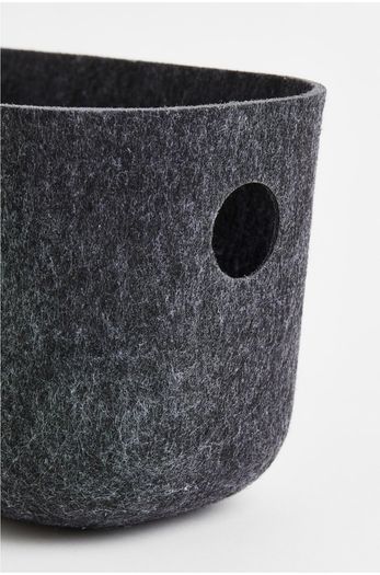 H&M Home Felted Storage Basket Dark Grey c.24.6x13.6x13cm