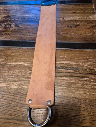 Double straight razor strop cordovan leather