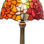 Lamp - Rose Flower Stained Glass Table Lamp 8x8x14 Inches - Rose Flower Style Desk Reading Light - Bedroom & Living Room Decor Image 2