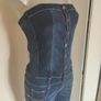 Button Front Bandeau Denim Jumpsuit Blind date skinny  size M UK10 EU38 Postage included Image 2