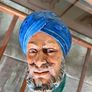 Bossons Head SIKH Chalkware Wall Hanging Vintage 1966 Made In England Image 2