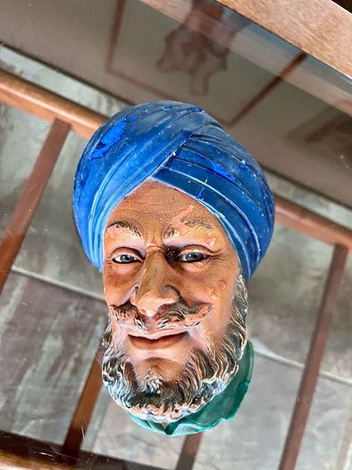 Bossons Head SIKH Chalkware Wall Hanging Vintage 1966 Made In England