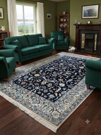 Fine Persian Nain Rug | Hand-Knotted Wool & Silk | 248 x 350 cm / 8.1 x 11.5 ft