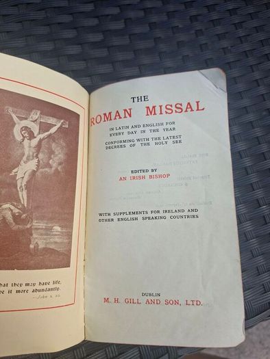 First Edition "The Roman Missal" Religious Book compiled by an Irish Bishop and published by M.H. Gill and Son Ltd