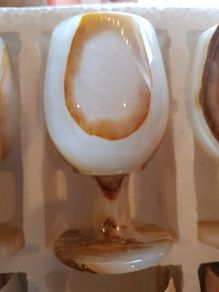 set of 6 onyx wine goblets