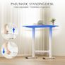 Standing Desk with Wheels, Pneumatic Height Adjustable Desk, Overbed Table, Mobile Workstation Laptop Rolling Computer for Home Office, 80x50 cm White Image 3