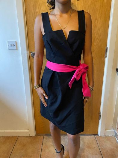 Diane von Furstenburg black/ pink  wrap dress ASO Amy Winehouse